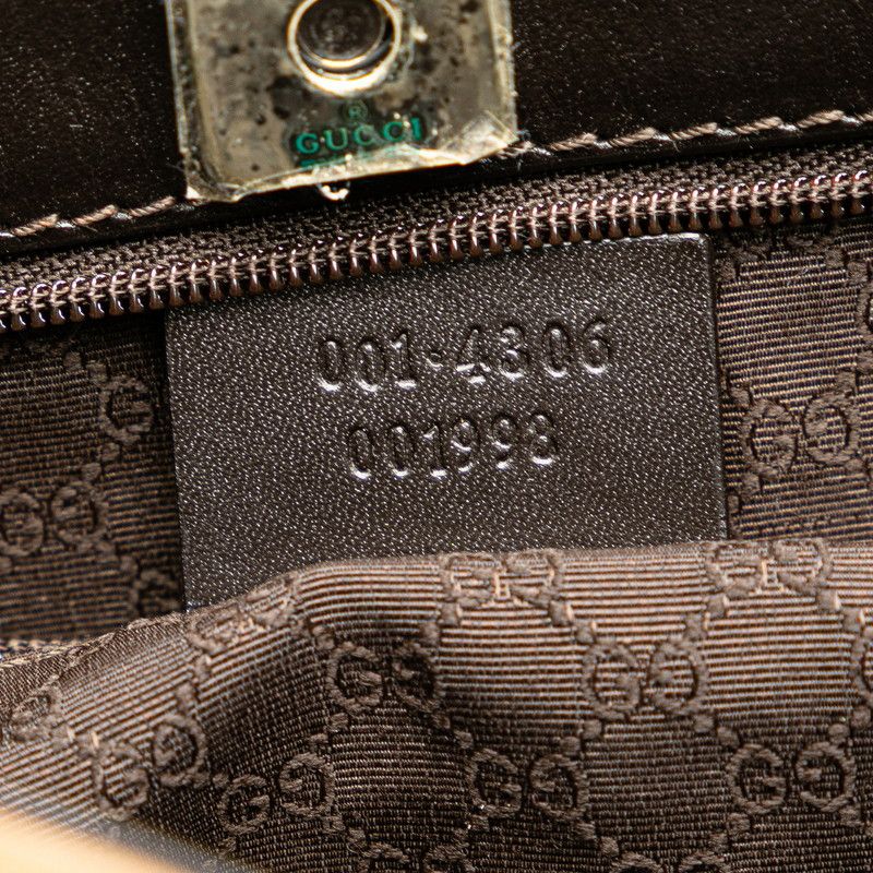 Gucci Gucci Gucci Canvas Leather Tote Bag with Logo Plate Canvas Tote Bag 0014306001998 in Great Condition Size ONE SIZE - 6 Thumbnail