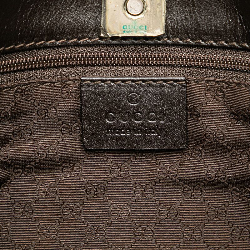 Gucci Gucci Gucci Canvas Leather Tote Bag with Logo Plate Canvas Tote Bag 0014306001998 in Great Condition Size ONE SIZE - 5 Thumbnail