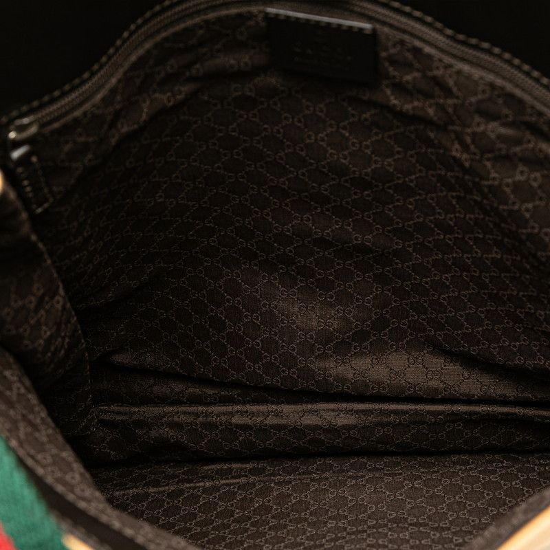Gucci Gucci Gucci Canvas Leather Tote Bag with Logo Plate Canvas Tote Bag 0014306001998 in Great Condition Size ONE SIZE - 4 Thumbnail
