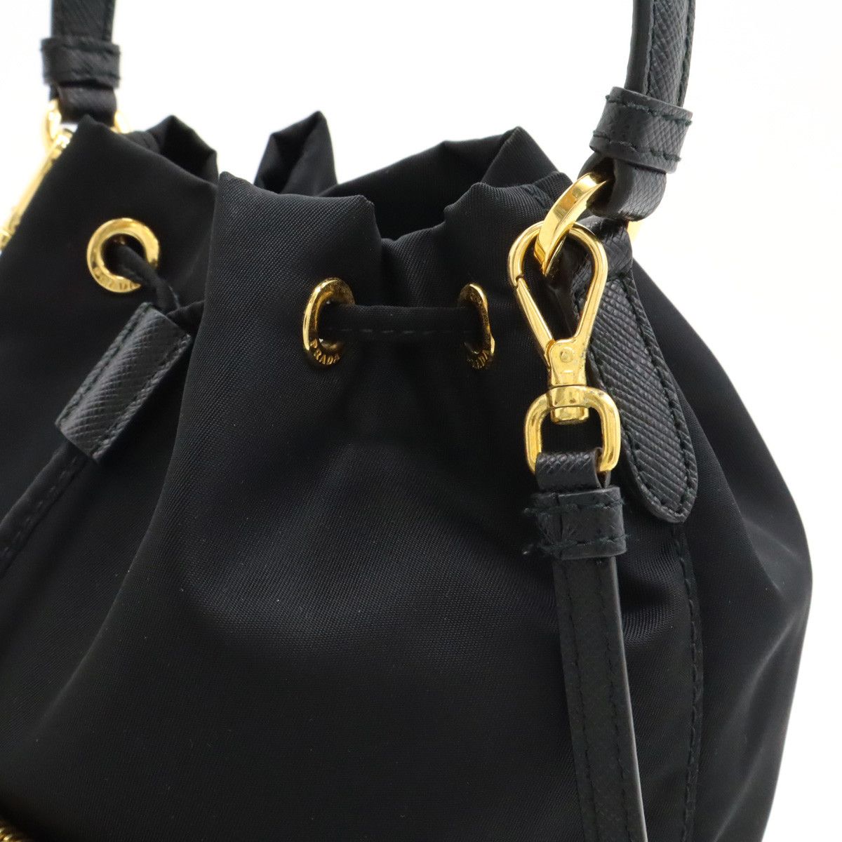 Prada Prada Prada Nylon/Leather 2WAY Handbag Bucket Bag 1BH038 Canvas Handbag 1BH038 in Great Condition Size ONE SIZE - 6 Thumbnail