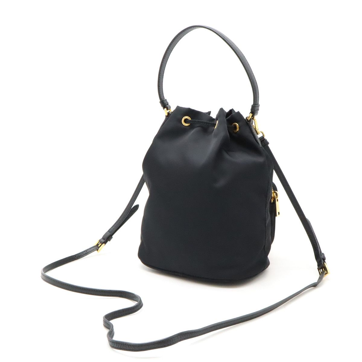 Prada Prada Prada Nylon/Leather 2WAY Handbag Bucket Bag 1BH038 Canvas Handbag 1BH038 in Great Condition Size ONE SIZE - 2 Thumbnail