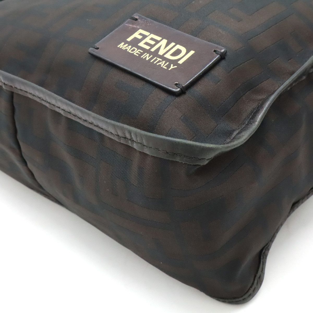 Fendi Fendi Fendi Nylon/Leather Zucca Pattern Shoulder Bag 7VA220 Canvas Crossbody Bag 7VA220 in Very Good Condition Size ONE SIZE - 3 Thumbnail