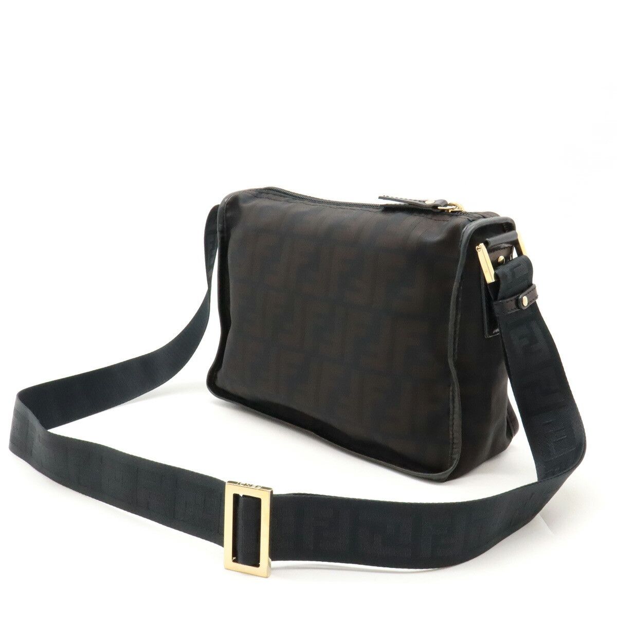 Fendi Fendi Fendi Nylon/Leather Zucca Pattern Shoulder Bag 7VA220 Canvas Crossbody Bag 7VA220 in Very Good Condition Size ONE SIZE - 2 Thumbnail