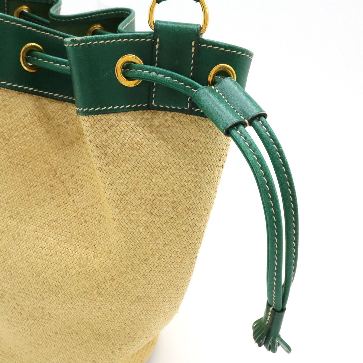 Hermes Hermes Hermes Raffia/Leather Market Shoulder Bag Natural Material Shoulder Bag in Good Condition Size ONE SIZE - 5 Thumbnail