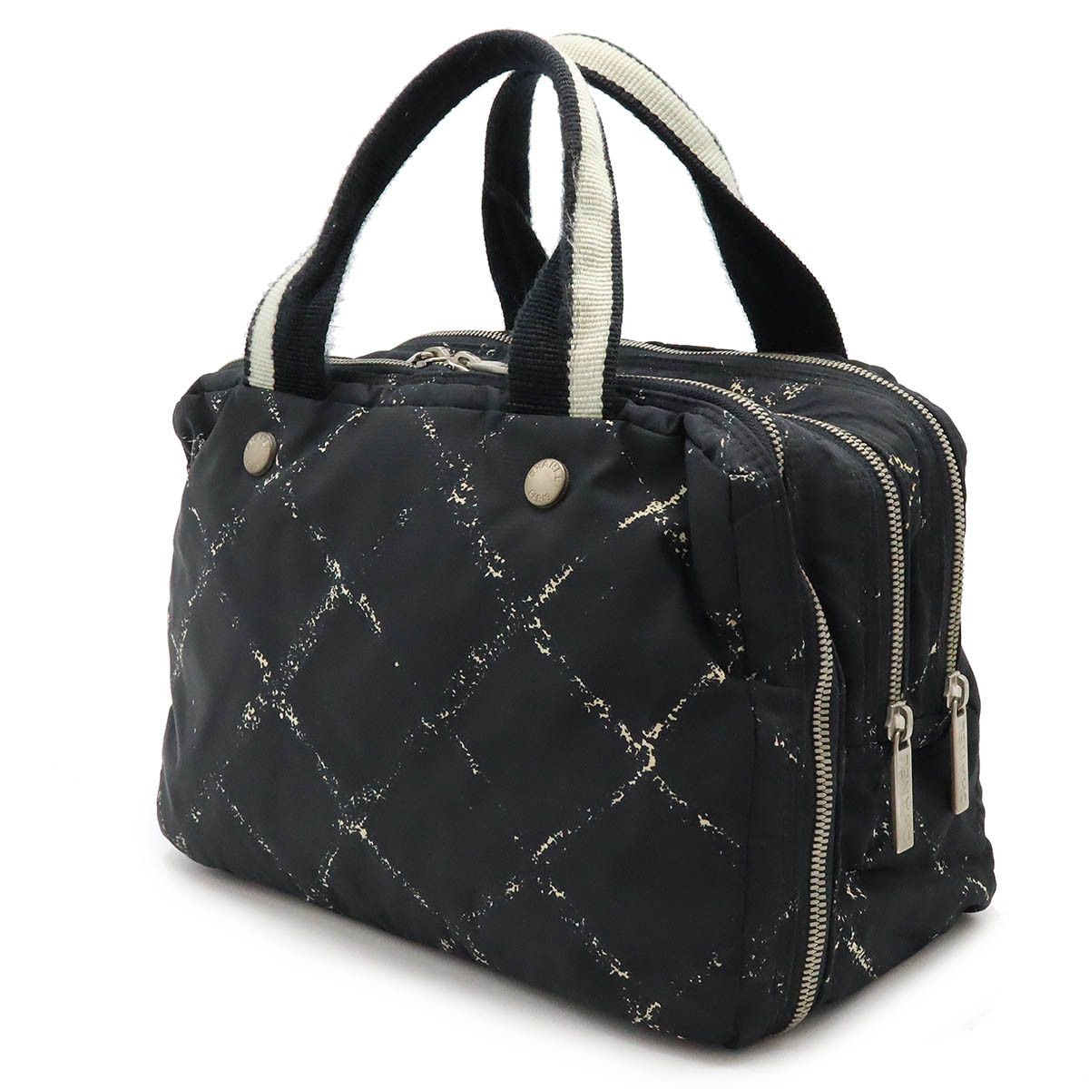 Chanel Chanel Chanel Nylon Mini Boston Bag Handbag Black Red Canvas Handbag in Good Condition Size ONE SIZE - 2 Thumbnail