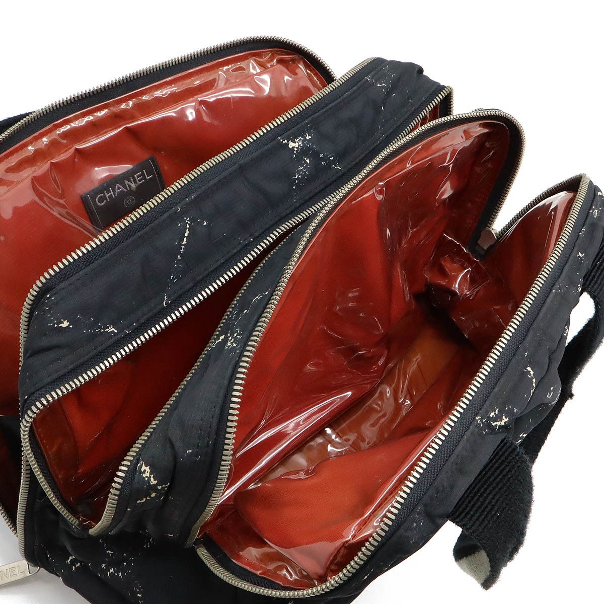 Chanel Chanel Chanel Nylon Mini Boston Bag Handbag Black Red Canvas Handbag in Good Condition Size ONE SIZE - 7 Thumbnail
