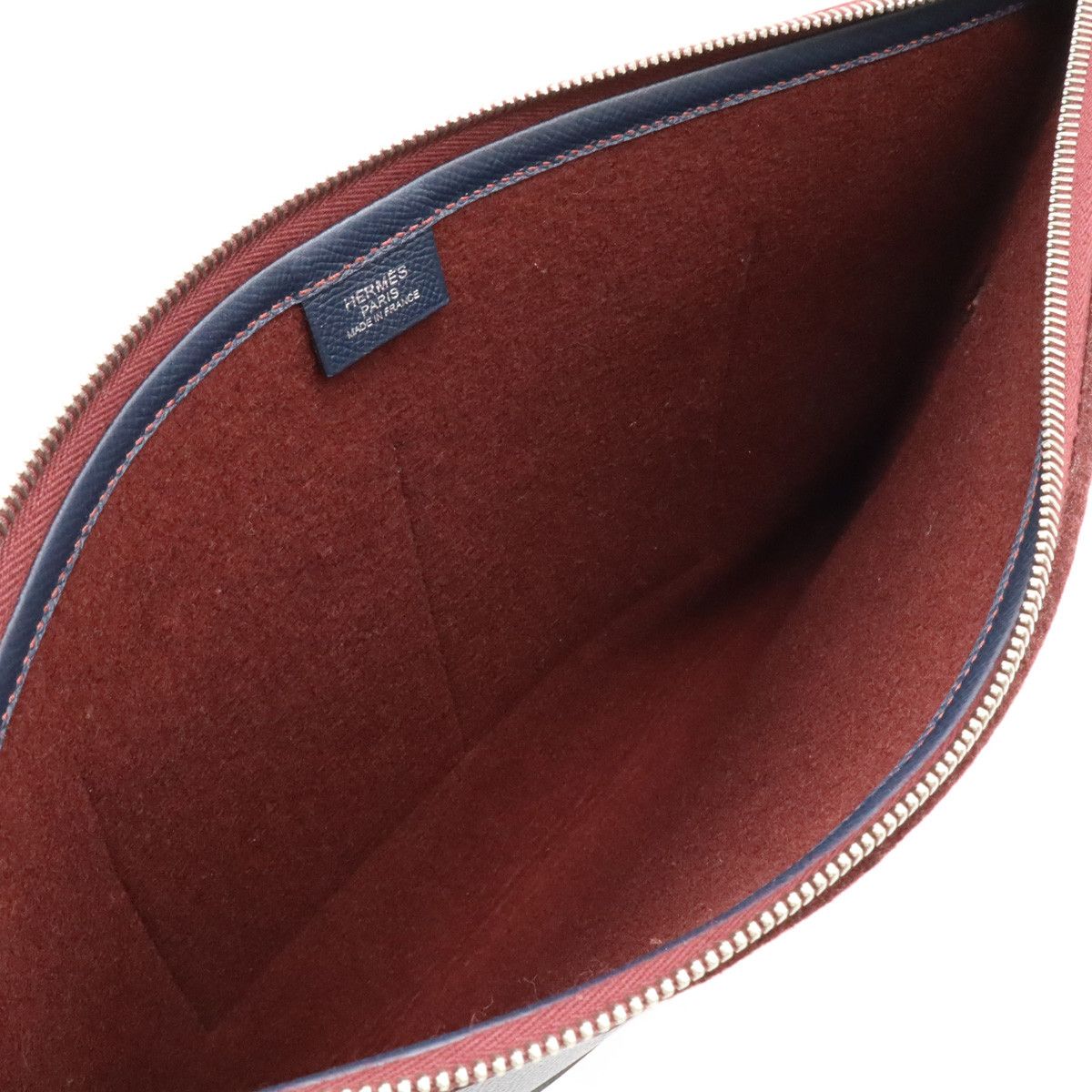 Hermes Hermes Hermes Toodoo 37 Color Block Clutch Bag Felt/Vaux Epson Leather Canvas Clutch Bag in Great Condition Size ONE SIZE - 5 Thumbnail