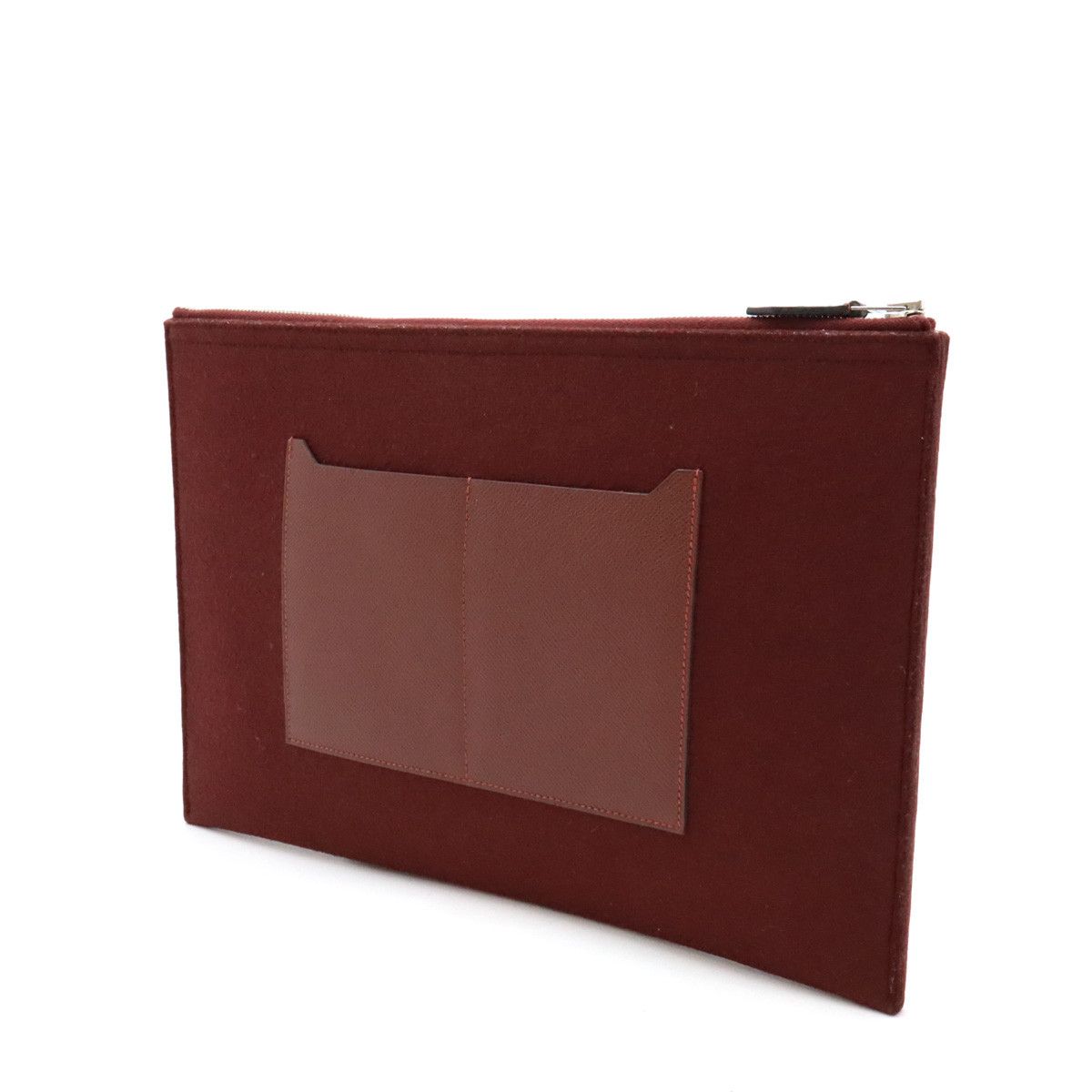 Hermes Hermes Hermes Toodoo 37 Color Block Clutch Bag Felt/Vaux Epson Leather Canvas Clutch Bag in Great Condition Size ONE SIZE - 2 Thumbnail