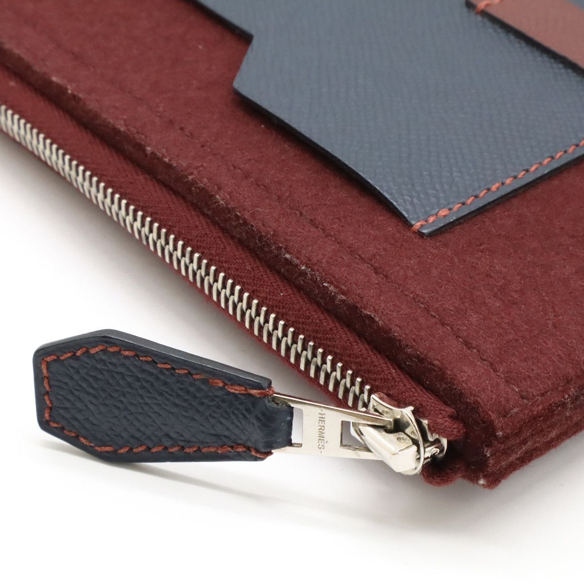 Hermes Hermes Hermes Toodoo 37 Color Block Clutch Bag Felt/Vaux Epson Leather Canvas Clutch Bag in Great Condition Size ONE SIZE - 4 Thumbnail