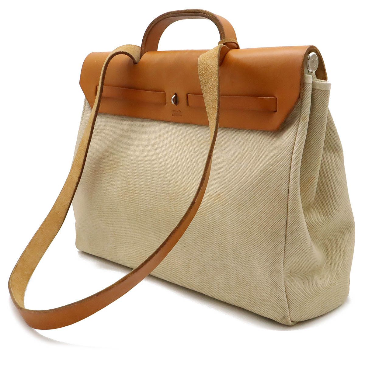 Hermes Hermes Hermes Toile Ash/Calf Aile Bag MM 2WAY Handbag Canvas Handbag in Very Good Condition Size ONE SIZE - 2 Thumbnail
