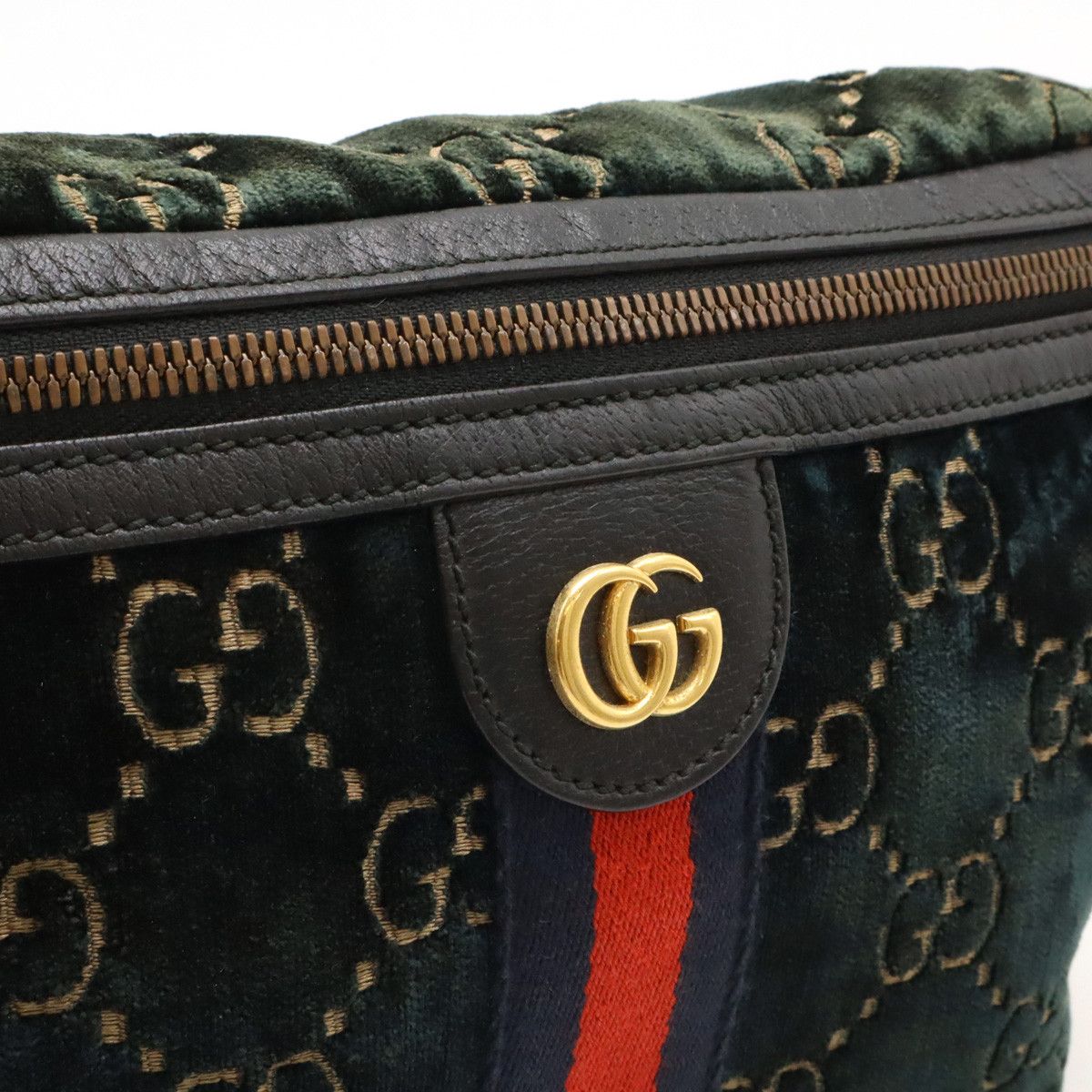 Gucci Gucci Gucci GG Velvet Leather Belt Bag 574968 Canvas Belt Bag 574968 in Great Condition Size ONE SIZE - 8 Thumbnail