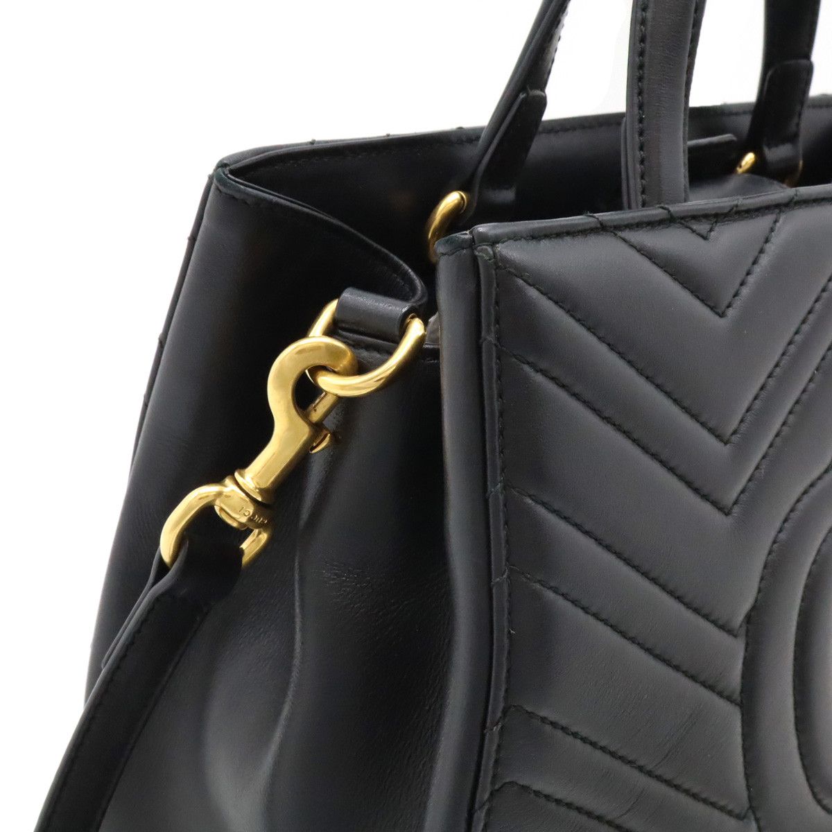 Gucci Gucci Gucci GG Marmont Quilted Leather Handbag 2WAY 448054 Leather Handbag 448054 in Great Condition Size ONE SIZE - 7 Thumbnail