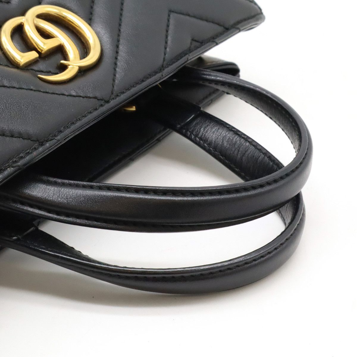 Gucci Gucci Gucci GG Marmont Quilted Leather Handbag 2WAY 448054 Leather Handbag 448054 in Great Condition Size ONE SIZE - 4 Thumbnail