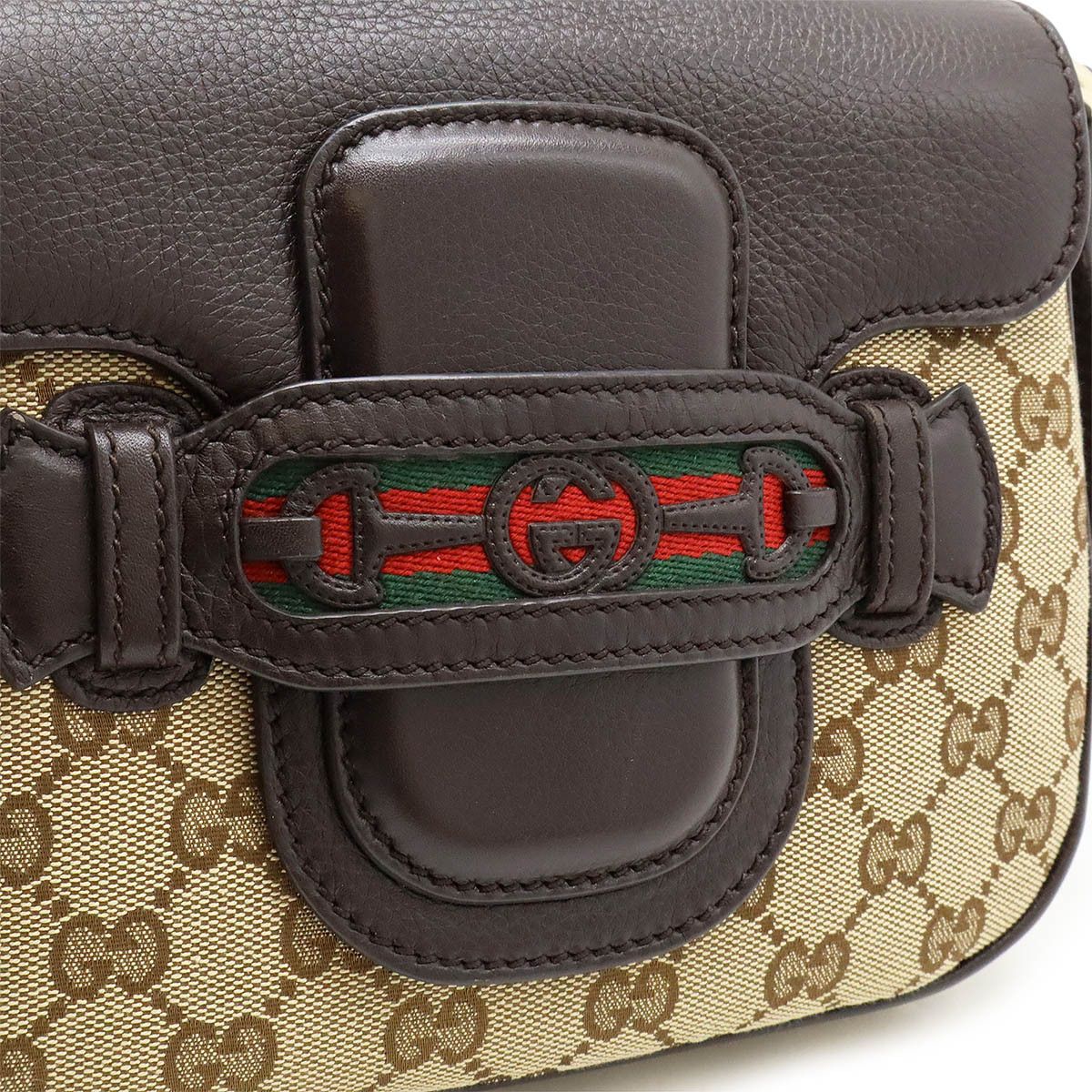 Gucci Gucci Gucci Leather GG Canvas Shoulder Bag 296854 Leather Crossbody Bag 296854 in Pristine Condition Size ONE SIZE - 7 Thumbnail