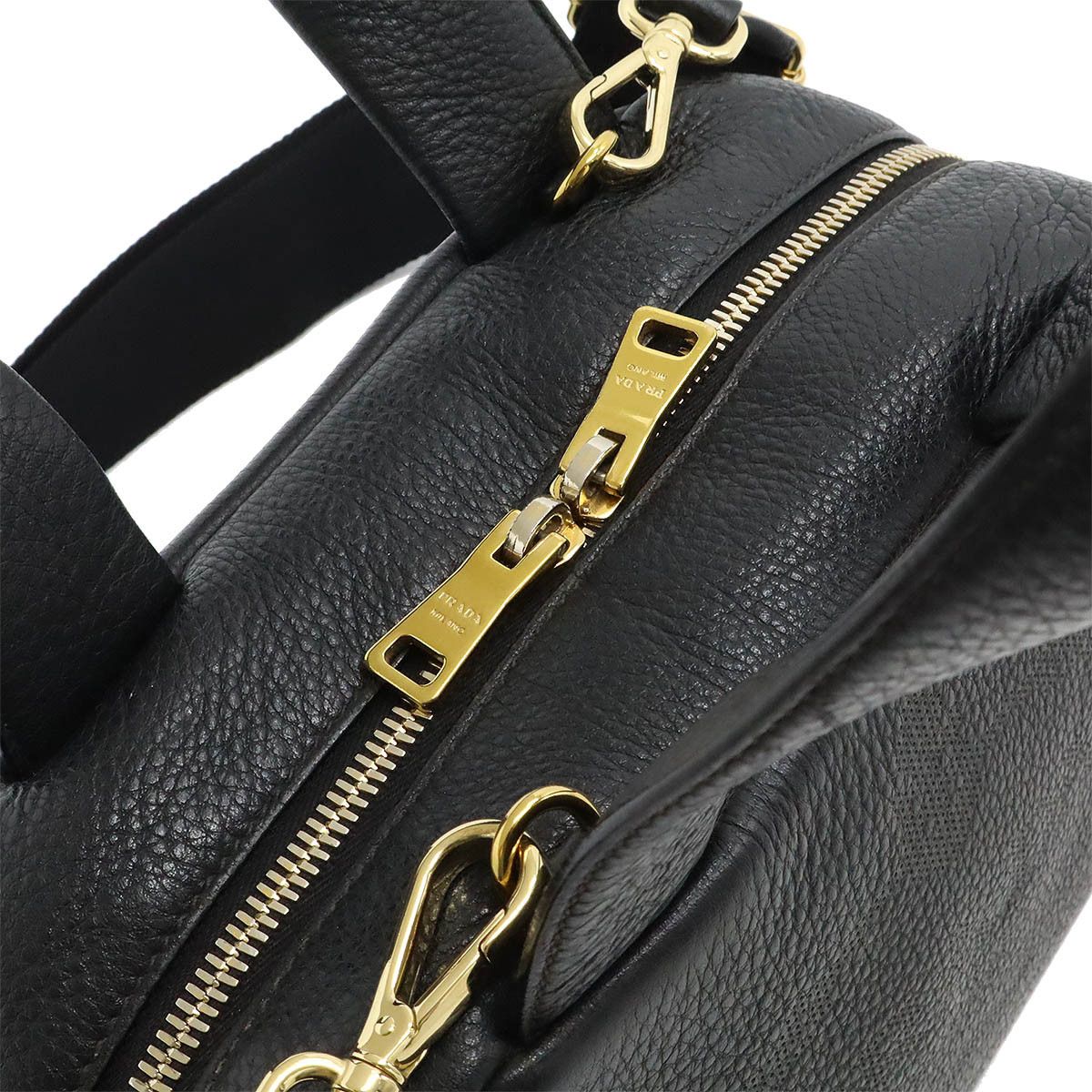 Prada Prada Prada Leather Handbag with Punching Logo 1BB078 Leather Handbag 1BB078 in Great Condition Size ONE SIZE - 5 Thumbnail