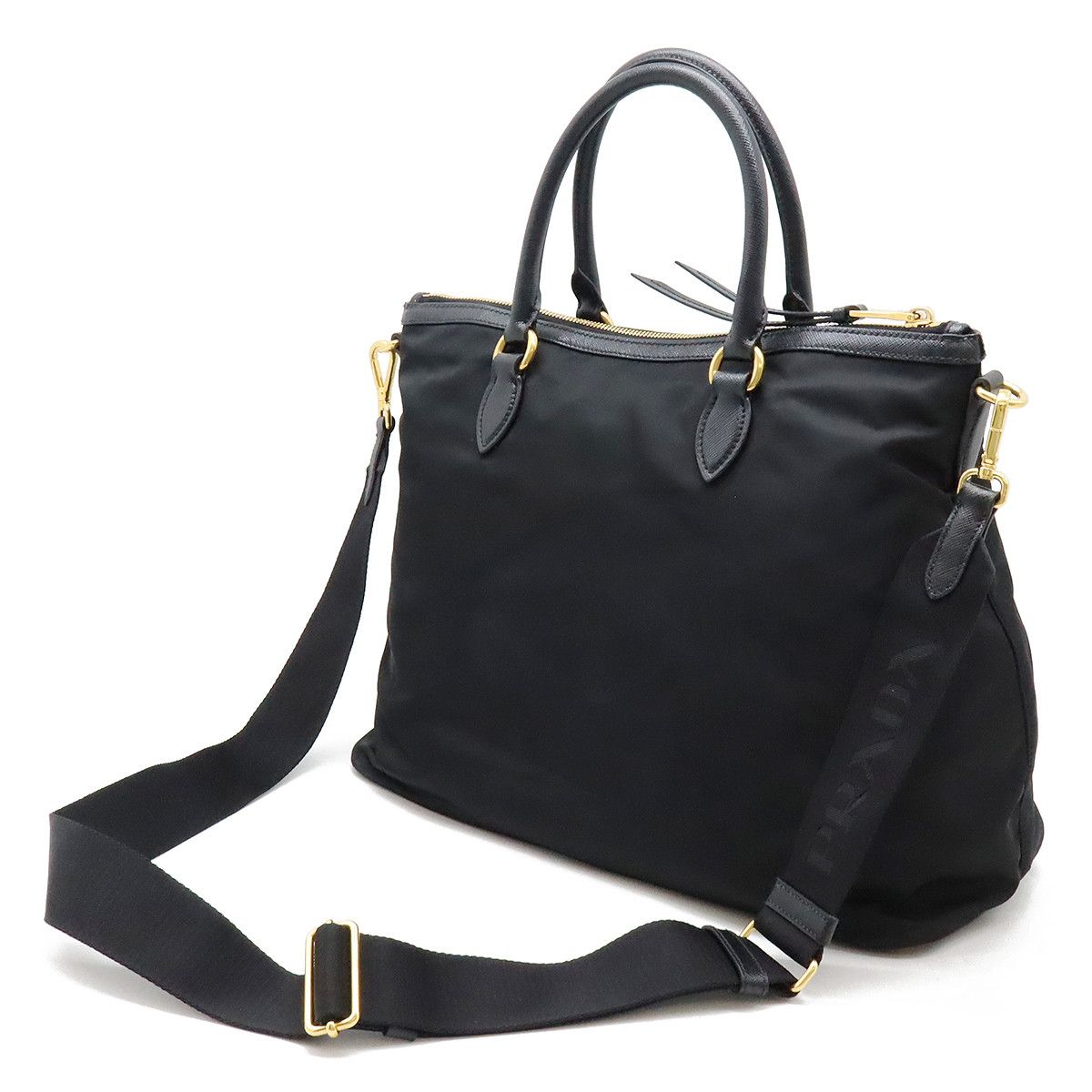 Prada Prada Prada Nylon/Leather 2WAY Tote Bag 1BC060 Canvas Tote Bag 1BC060 in Great Condition Size ONE SIZE - 2 Thumbnail