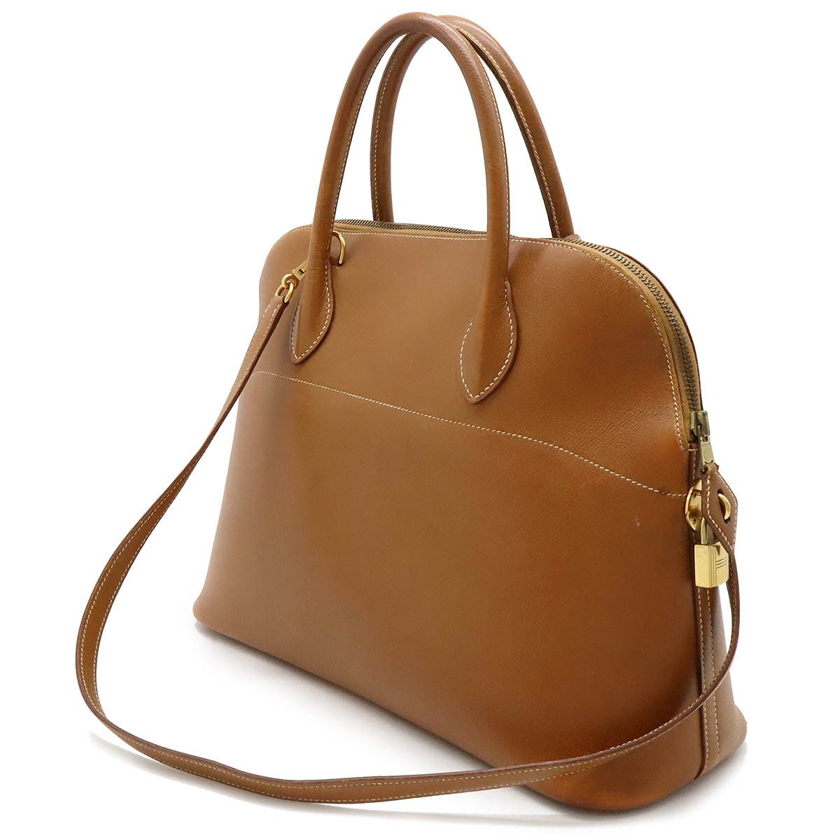 Hermes Hermes Hermes Bolide 35 Handbag 2WAY Light Brown Leather Leather Handbag in Good Condition Size ONE SIZE - 2 Thumbnail