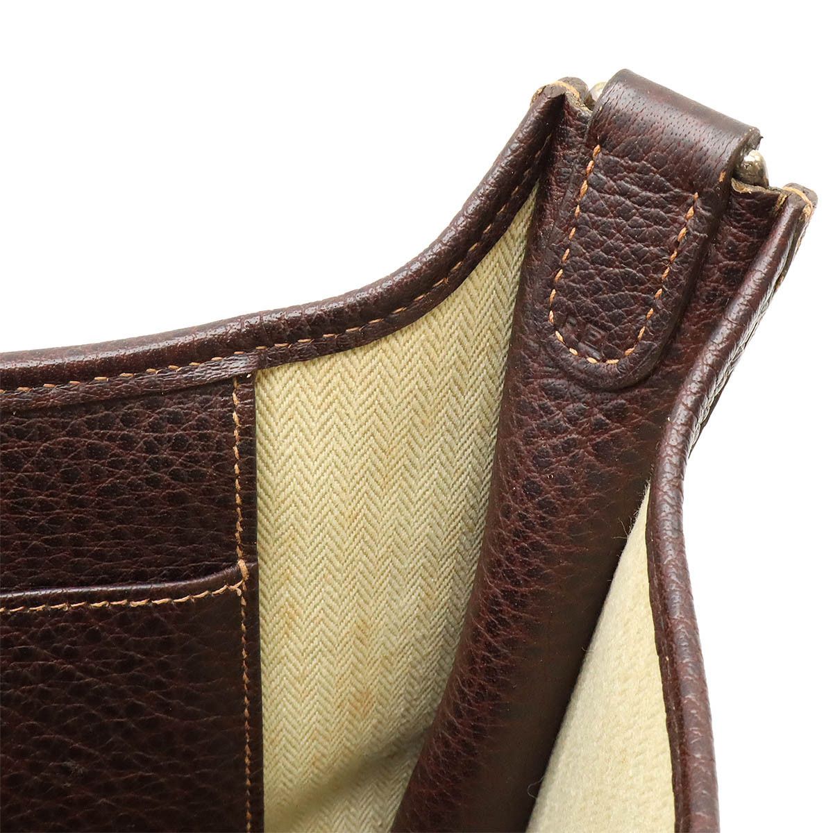 Hermes Hermes Hermes Evelyne I PM Shoulder Bag Dark Brown Leather Leather Crossbody Bag in Very Good Condition Size ONE SIZE - 5 Thumbnail