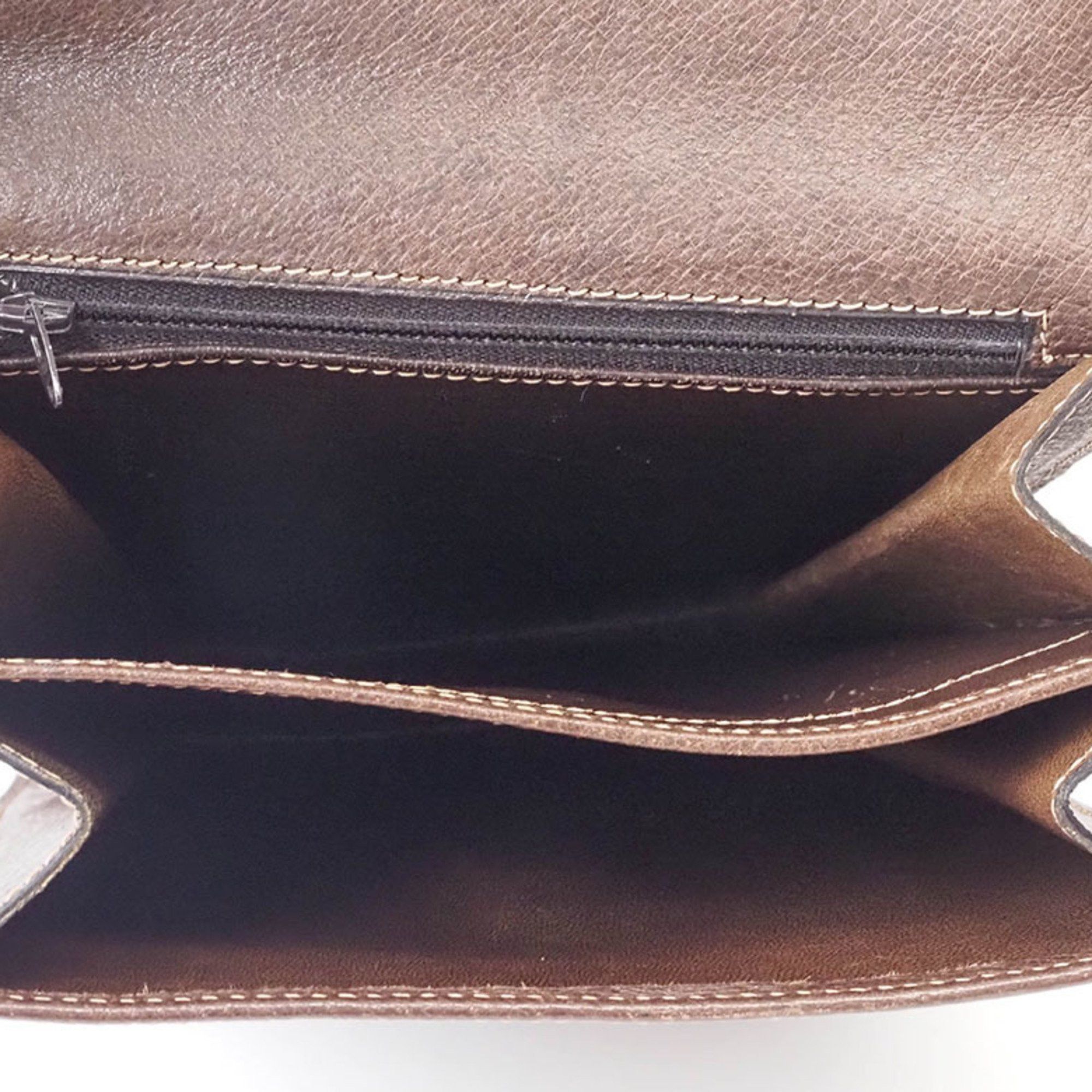 Gucci GUCCI Old Gucci Leather Shoulder Bag Brown Women's Size ONE SIZE - 9 Thumbnail