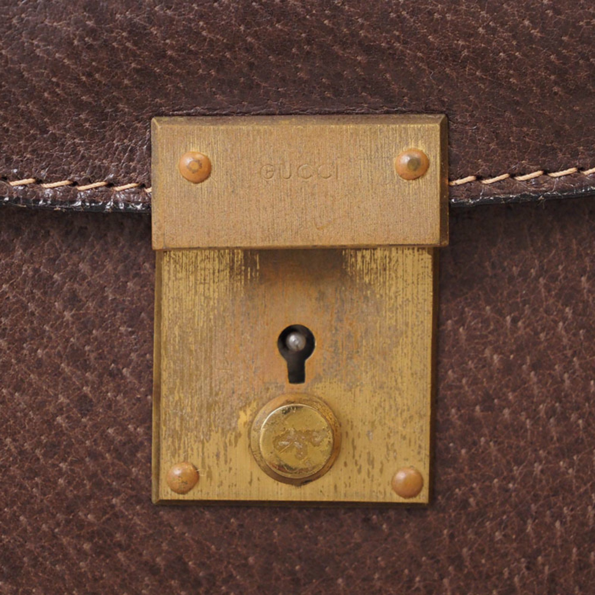 Gucci GUCCI Old Gucci Leather Shoulder Bag Brown Women's Size ONE SIZE - 6 Thumbnail