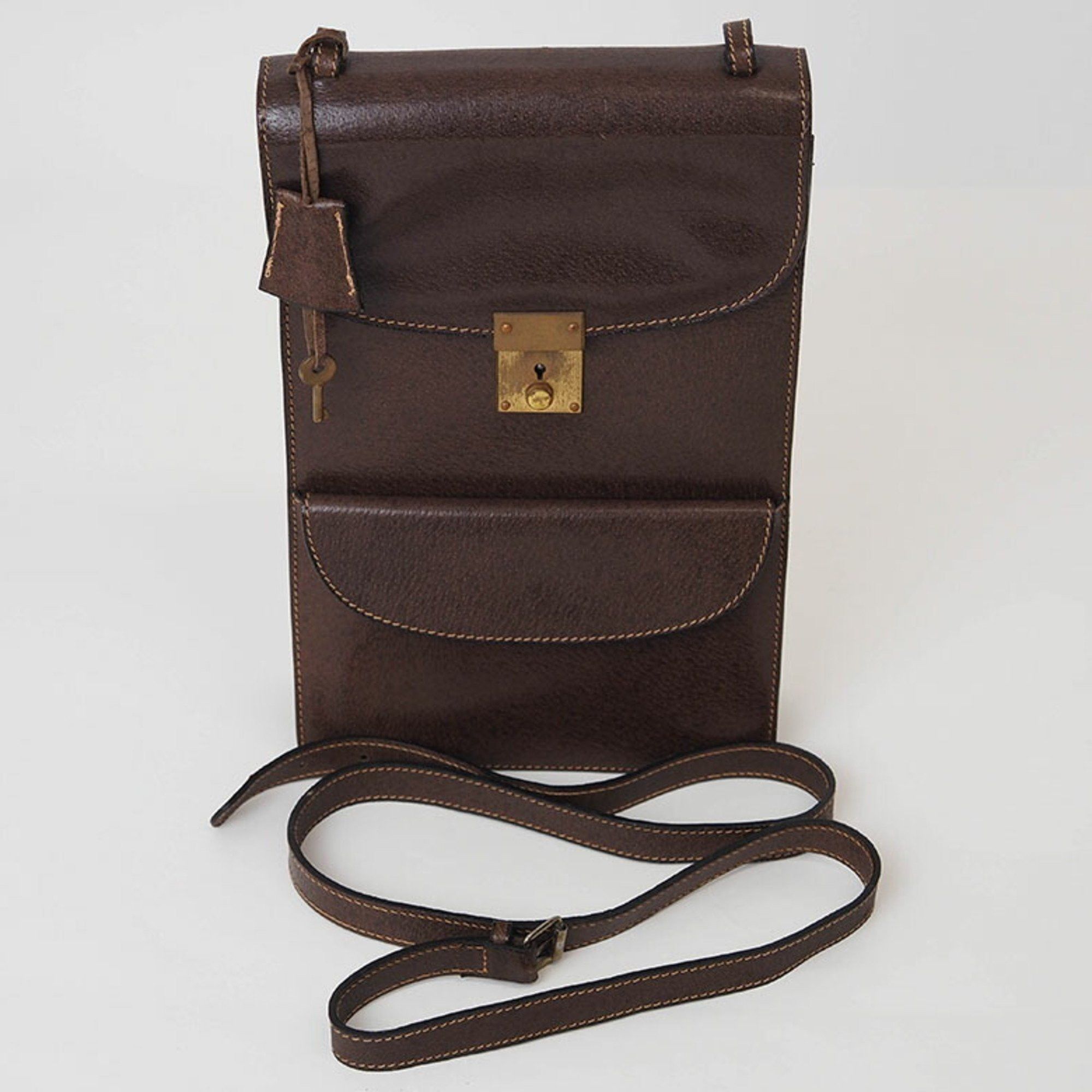 Gucci GUCCI Old Gucci Leather Shoulder Bag Brown Women's Size ONE SIZE - 10 Thumbnail