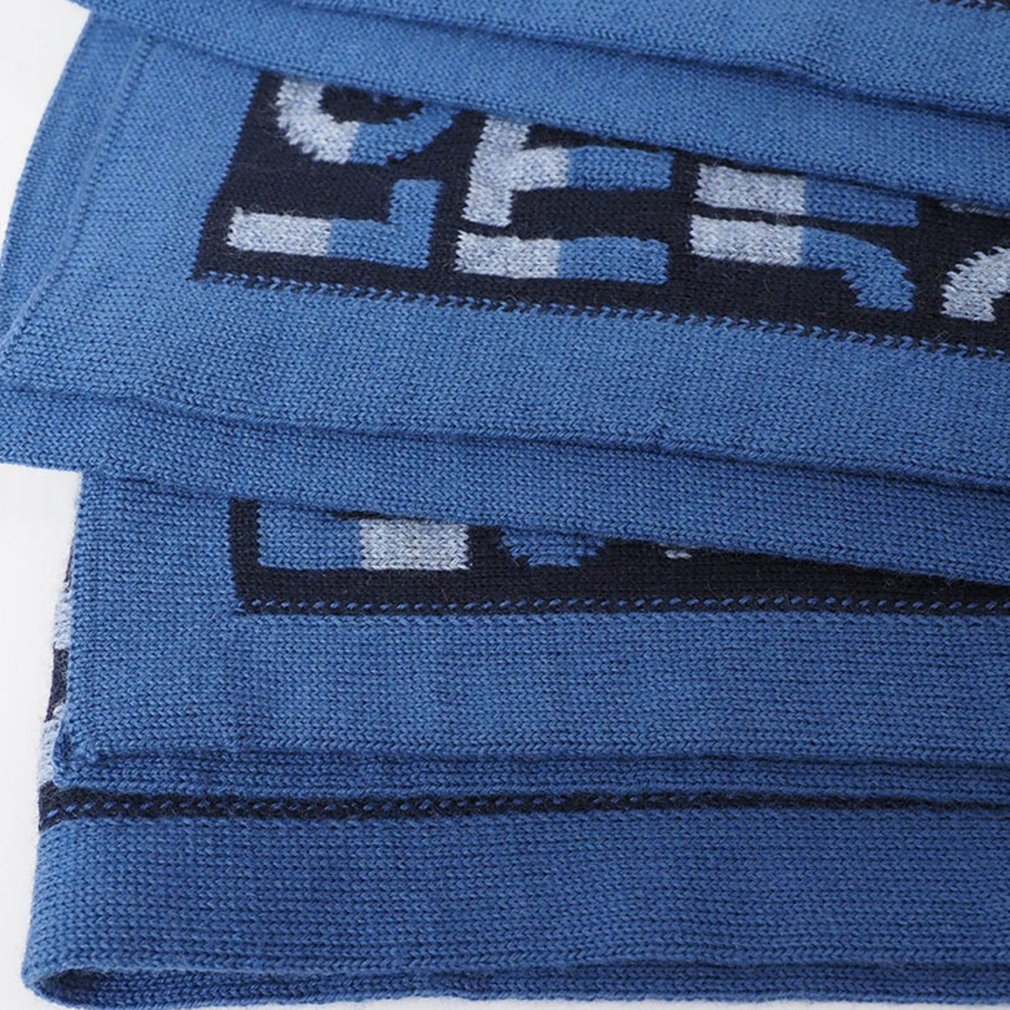 Louis Vuitton Louis Vuitton Echarpe LV Split Scarf Blue Navy M70910 Men's Wool LOUIS VUITTON Size ONE SIZE - 6 Thumbnail