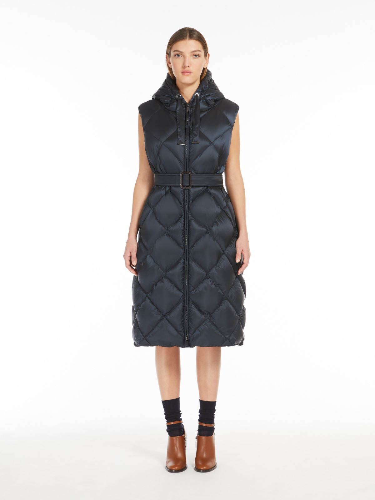Max Mara Tregil waterproof quilted long down vest Size XS / US 0-2 / IT 36-38 - 2 Thumbnail
