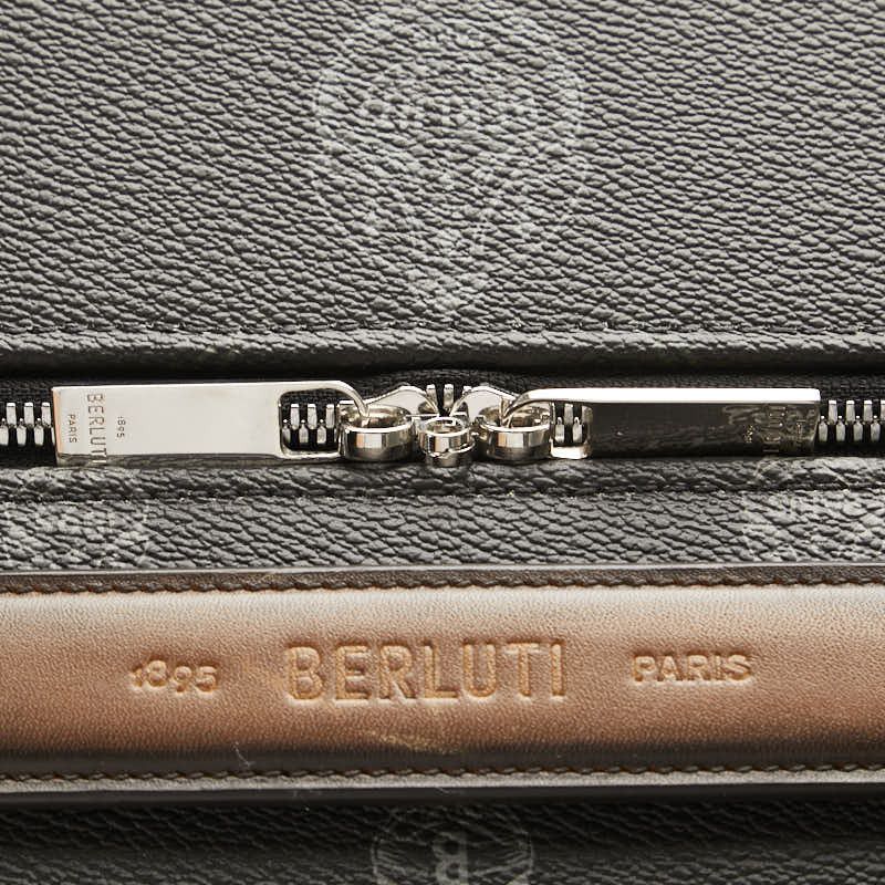 Other Other Berluti x Globe-Trotter Trunk Carry Bag Black PVC Leather Canvas Travel Bag in Very Good Condition Size ONE SIZE - 8 Thumbnail