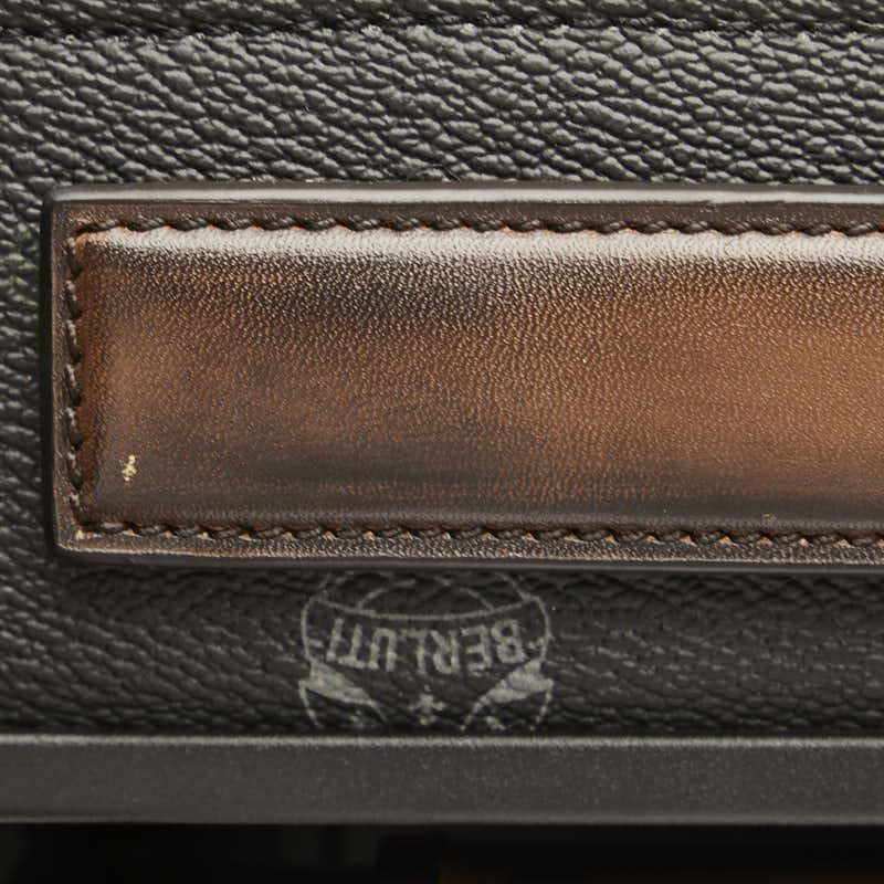 Other Other Berluti x Globe-Trotter Trunk Carry Bag Black PVC Leather Canvas Travel Bag in Very Good Condition Size ONE SIZE - 5 Thumbnail