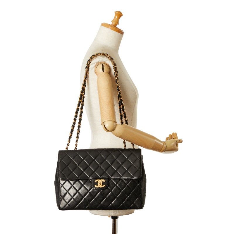 Chanel Chanel Chanel Coco Mark Matelasse Chain Shoulder Bag Leather Black Leather Shoulder Bag in Good Condition Size ONE SIZE - 12 Thumbnail