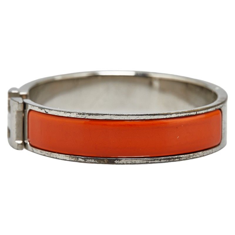Hermes Hermes Hermes Metal Click H GM Bracelet Silver Orange Metal Bangle Size ONE SIZE - 2 Thumbnail