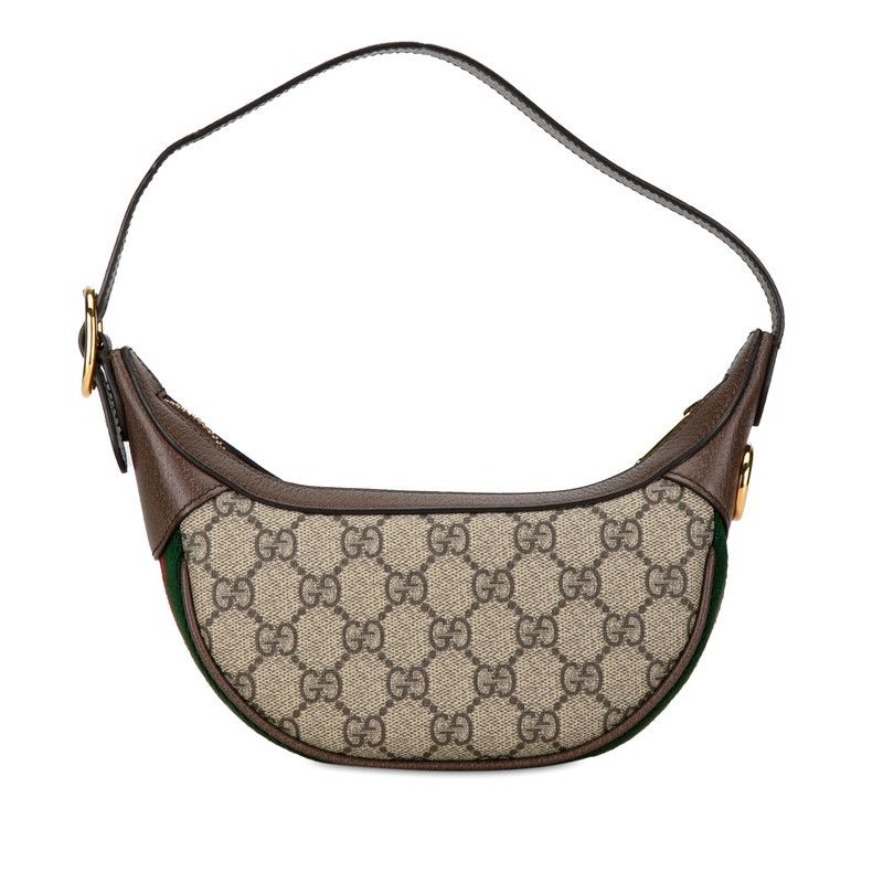 Gucci Gucci GUCCI PVC Leather Ophidia Half Moon 2way Bag Beige Brown 658551 Leather Handbag 658551 Size ONE SIZE - 3 Thumbnail