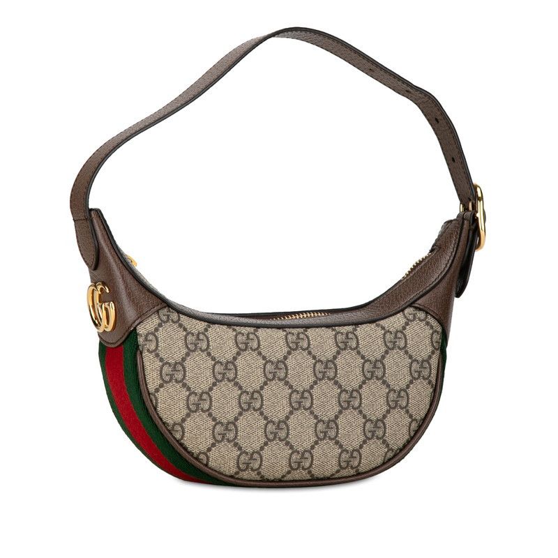 Gucci Gucci GUCCI PVC Leather Ophidia Half Moon 2way Bag Beige Brown 658551 Leather Handbag 658551 Size ONE SIZE - 2 Thumbnail