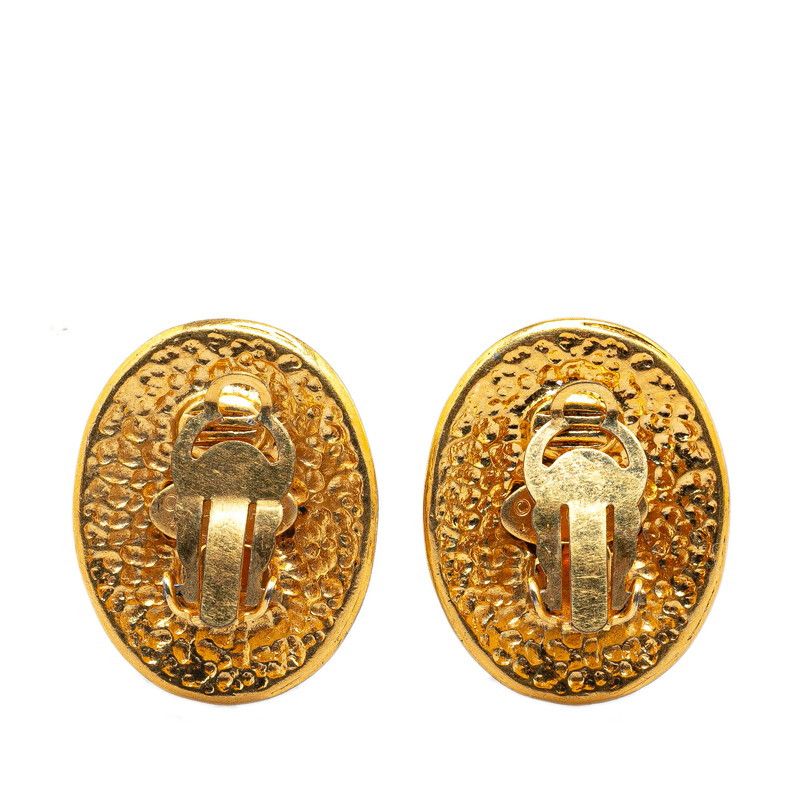 Chanel Chanel Chanel Vintage Coco Mark Round Earrings Gold Metal Earrings Size ONE SIZE - 2 Thumbnail