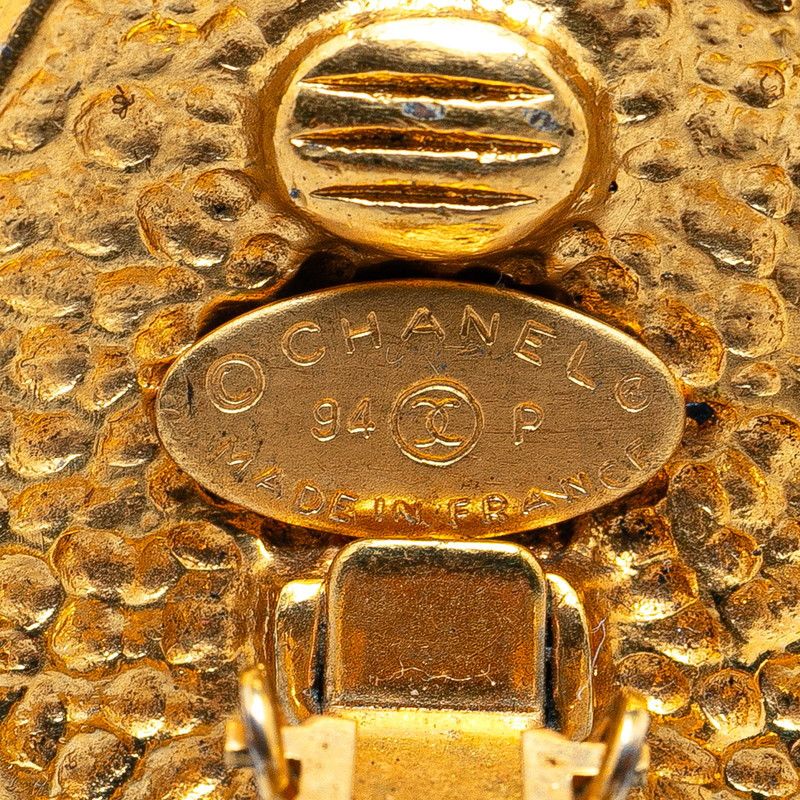 Chanel Chanel Chanel Vintage Coco Mark Round Earrings Gold Metal Earrings Size ONE SIZE - 3 Thumbnail