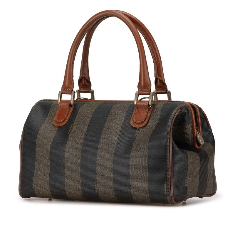 Fendi Fendi Fendi Pequin Mini Boston Bag 2WAY Brown Black PVC Leather Canvas Handbag 22269388 in Very Good Condition Size ONE SIZE - 2 Thumbnail