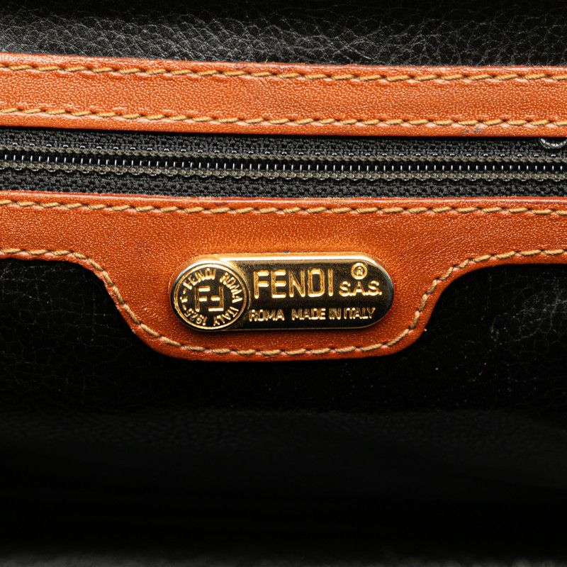 Fendi Fendi Fendi Pequin Mini Boston Bag 2WAY Brown Black PVC Leather Canvas Handbag 22269388 in Very Good Condition Size ONE SIZE - 7 Thumbnail