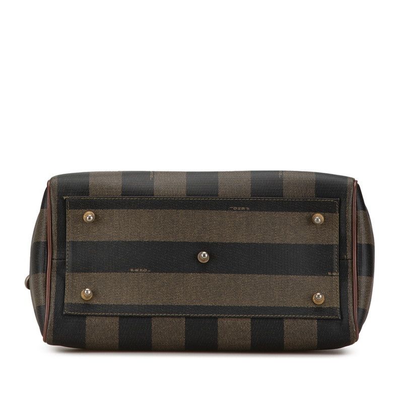 Fendi Fendi Fendi Pequin Mini Boston Bag 2WAY Brown Black PVC Leather Canvas Handbag 22269388 in Very Good Condition Size ONE SIZE - 3 Thumbnail
