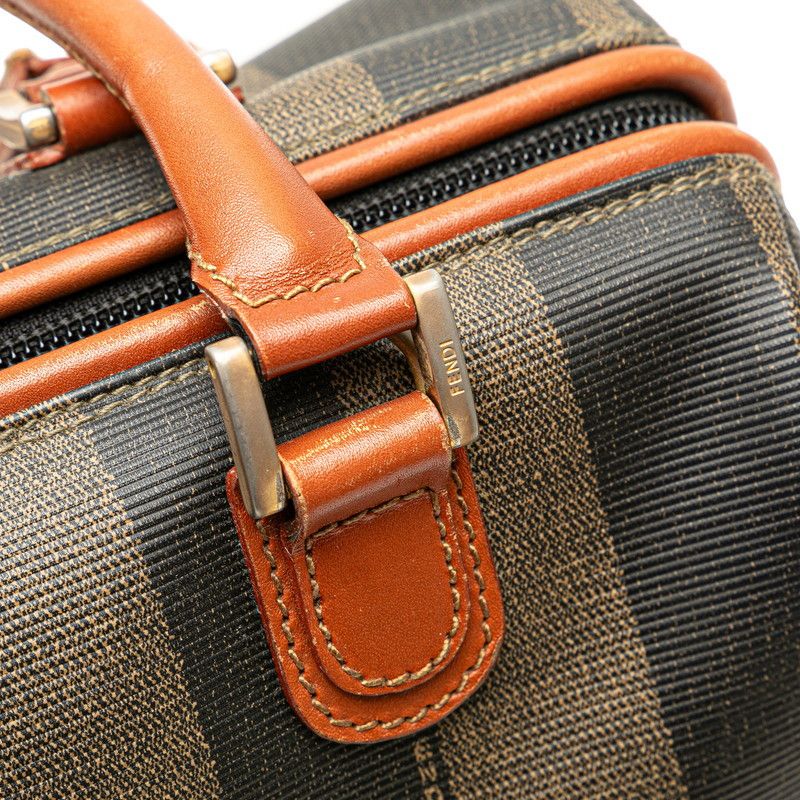 Fendi Fendi Fendi Pequin Mini Boston Bag 2WAY Brown Black PVC Leather Canvas Handbag 22269388 in Very Good Condition Size ONE SIZE - 5 Thumbnail