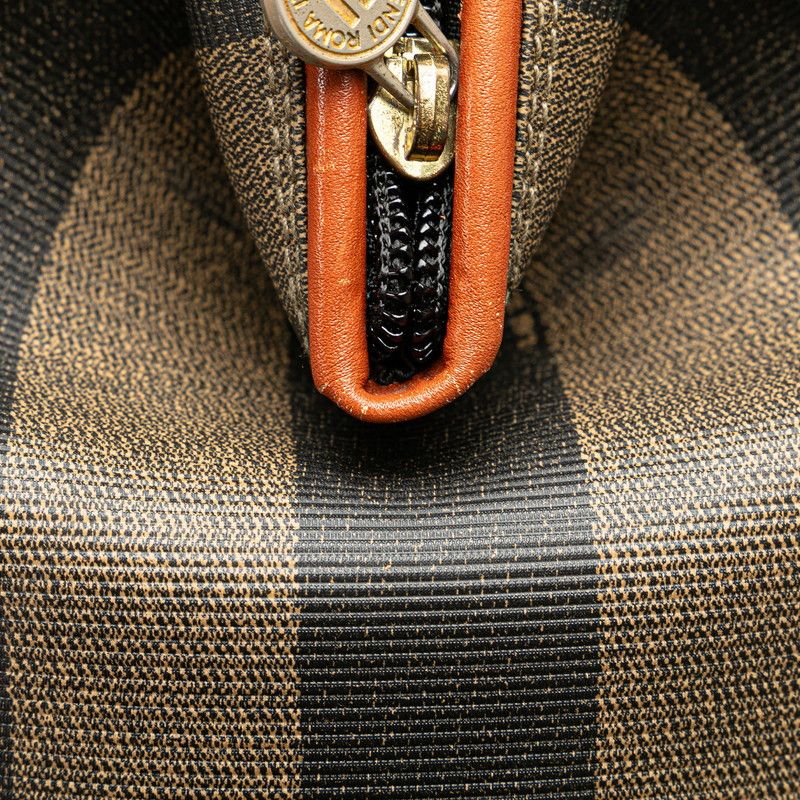 Fendi Fendi Fendi Pequin Mini Boston Bag 2WAY Brown Black PVC Leather Canvas Handbag 22269388 in Very Good Condition Size ONE SIZE - 6 Thumbnail