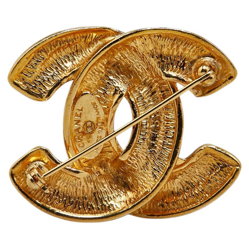 Chanel Chanel Chanel Coco Mark Matelasse Brooch Gold Plated Metal Brooch in Very Good Condition Size ONE SIZE - 2 Thumbnail