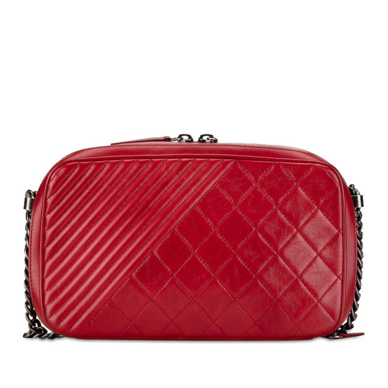 Chanel Chanel Chanel Boy Chanel Leather Chain Shoulder Bag Leather Crossbody Bag 20xxxx in Very Good Condition Size ONE SIZE - 3 Thumbnail