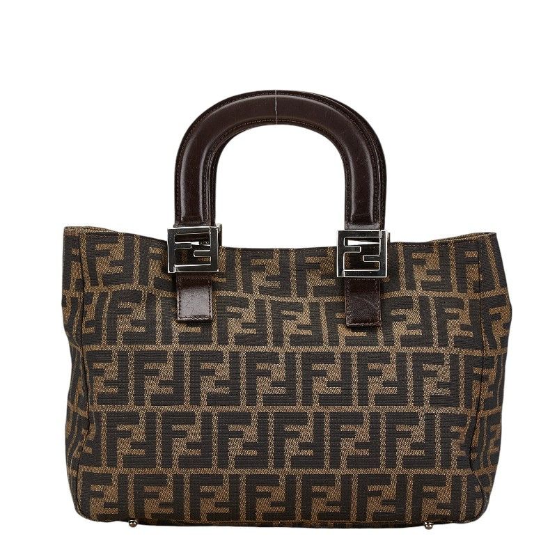 Fendi Fendi Fendi Zucca Canvas Leather Handbag 26329 Canvas Handbag 26329 in Very Good Condition Size ONE SIZE - 3 Thumbnail