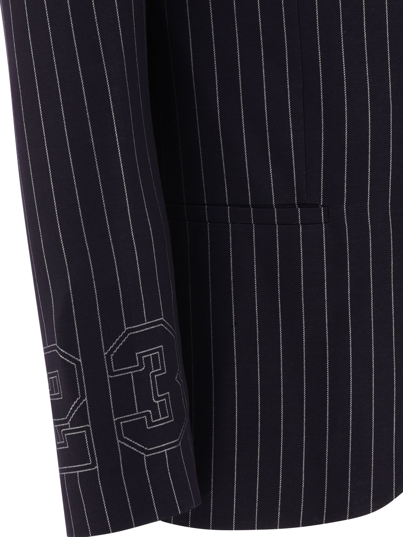 Off-White Pinstriped Blazer Size US M / EU 48-50 / 2 - 4 Thumbnail