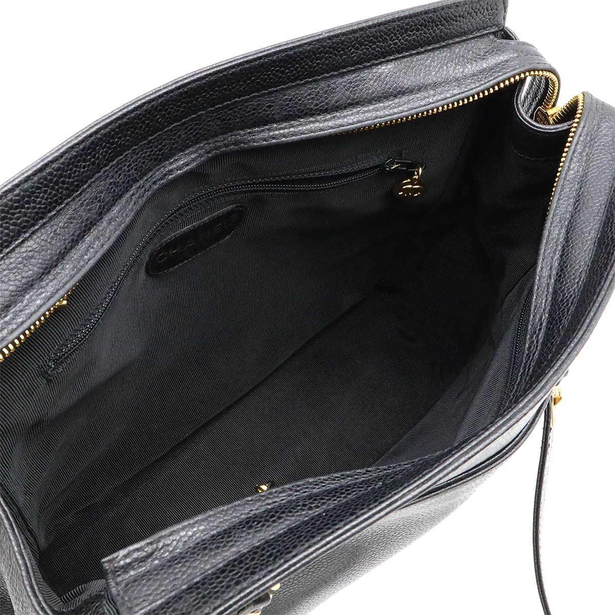 Chanel Chanel Chanel Caviar Skin Triple Coco Chain Shoulder Bag Leather Tote Bag in Very Good Condition Size ONE SIZE - 6 Thumbnail