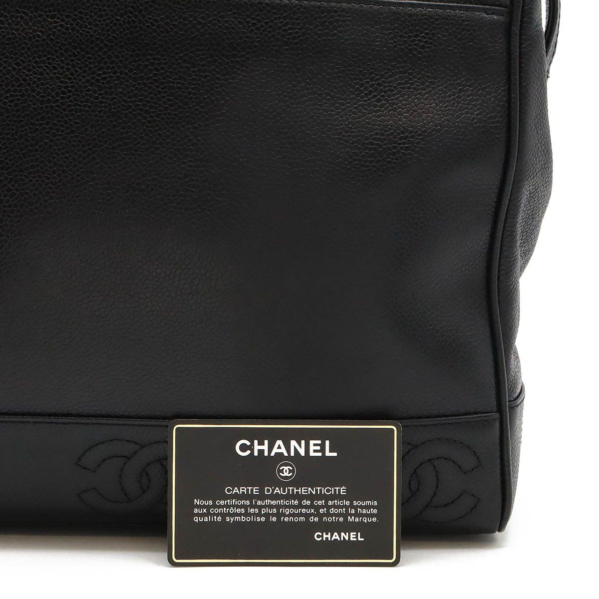Chanel Chanel Chanel Caviar Skin Triple Coco Chain Shoulder Bag Leather Tote Bag in Very Good Condition Size ONE SIZE - 9 Thumbnail