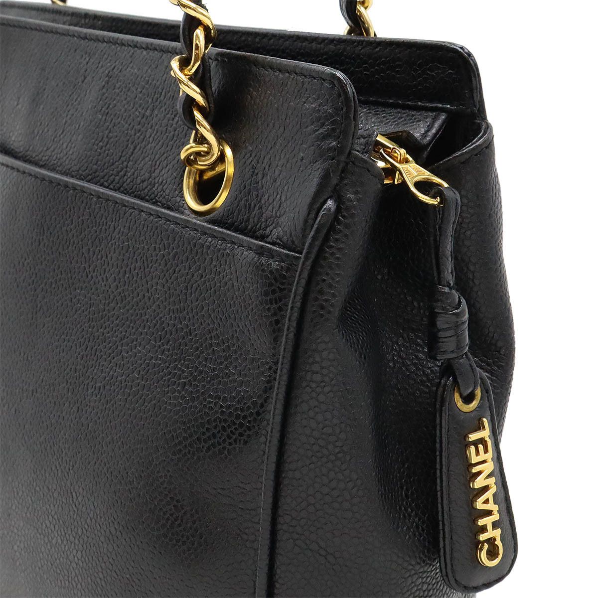 Chanel Chanel Chanel Caviar Skin Triple Coco Chain Shoulder Bag Leather Tote Bag in Very Good Condition Size ONE SIZE - 5 Thumbnail