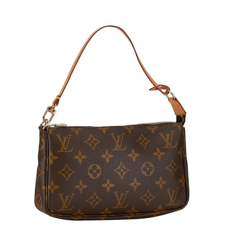 Louis Vuitton Louis Vuitton Louis Vuitton Monogram Pochette Accessoires Handbag M51980 Brown PVC Leather Canvas Clutch Bag M51980 in Very Good Condition Size ONE SIZE - 2 Thumbnail
