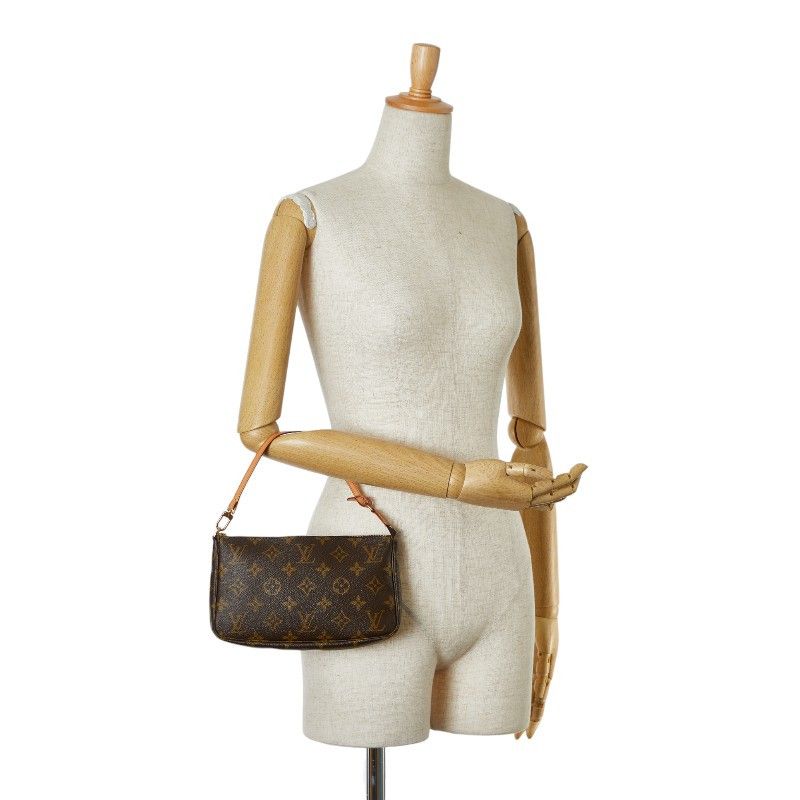 Louis Vuitton Louis Vuitton Louis Vuitton Monogram Pochette Accessoires Handbag M51980 Brown PVC Leather Canvas Clutch Bag M51980 in Very Good Condition Size ONE SIZE - 9 Thumbnail