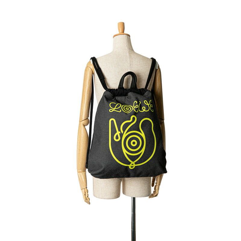 Loewe Loewe Loewe Anagram Denim Cotton Drawstring Backpack Cotton Backpack in Very Good Condition Size ONE SIZE - 9 Thumbnail